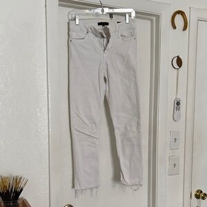 Sanctuary Off-White Skinny Jeans with Frayed Hem